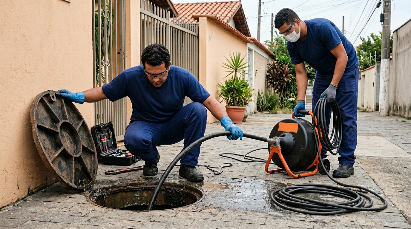 Desentupidora atendendo em residência em Juiz de Fora-MG